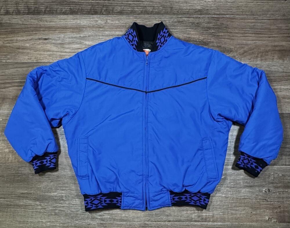 Vintage Party Equals Bomber Jacket Unisex M Blue Southwest USA Made